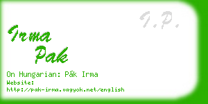 irma pak business card
